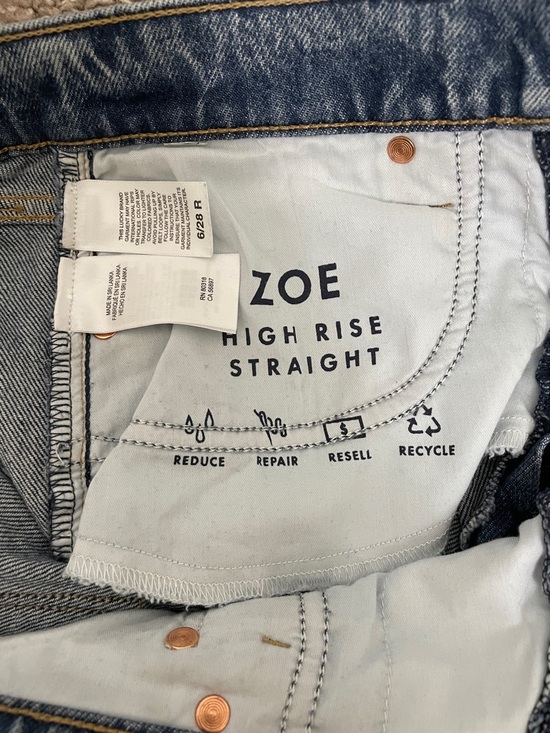 Lucky Brand Distressed Straight-Leg Jeans - Faded Blue - Picture 4 of 5